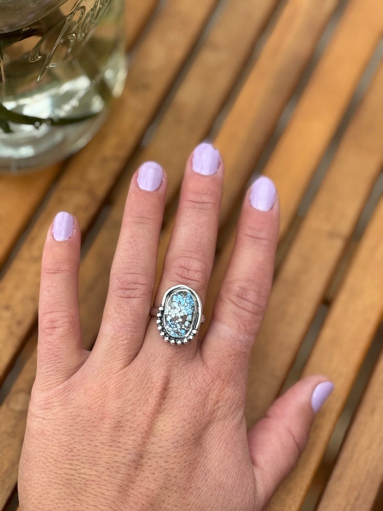 Golden Hill Turquoise Statement Ring - Size 8