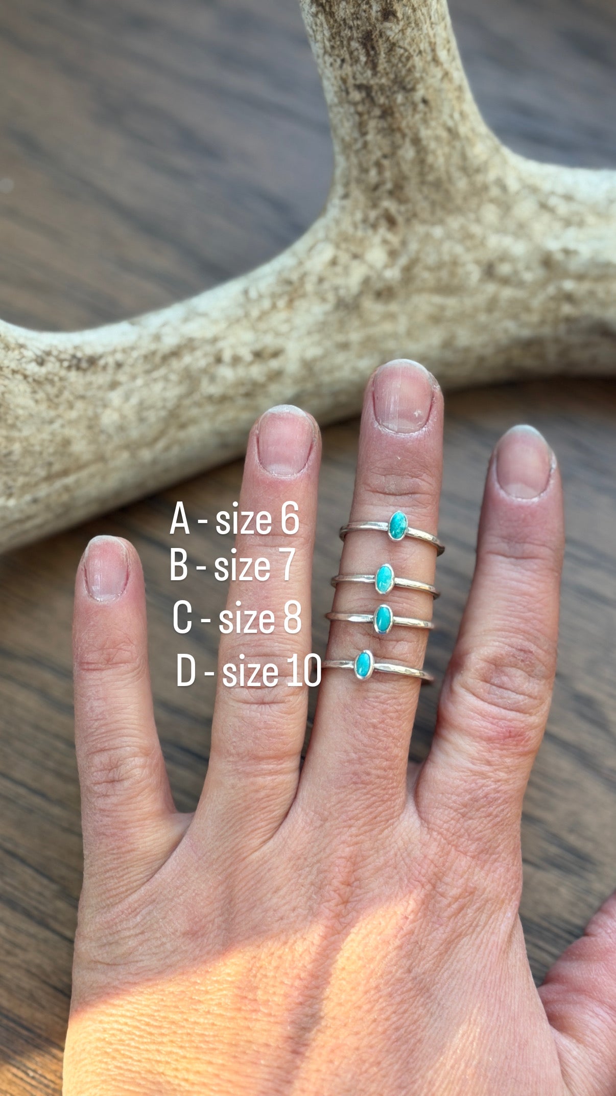 Dainty turquoise silver stacker ring